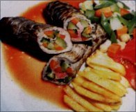 WITH VEGETABLES BEEF ROLLS