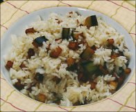 OLIVE OIL PILAF WITH EGGPLANTS